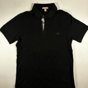 Burberry Black Oxford Polo Size Small